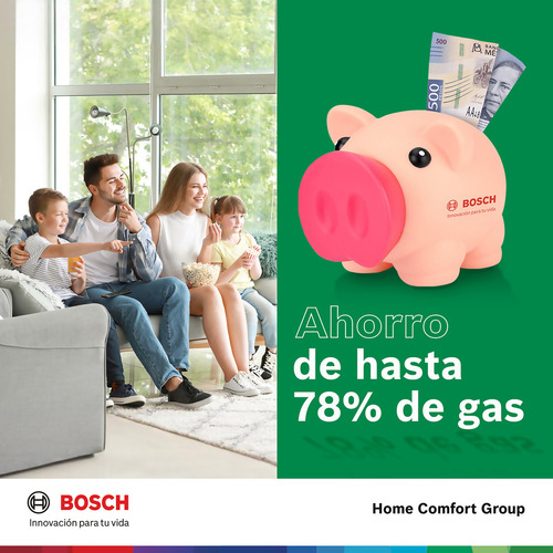 Calentador de Agua Instantáneo Modulante a Gas Natural, 20 Litros por Minuto, Para 4 Regaderas, Wifi (Accesorio por separado) , Balanz Vento Marca Bosch