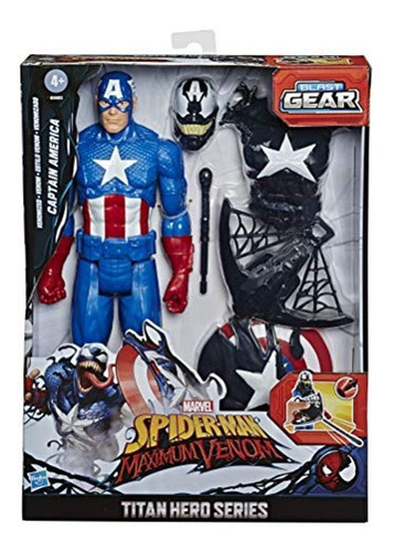 Figura Spiderman Máximum Venom Capitán América Original