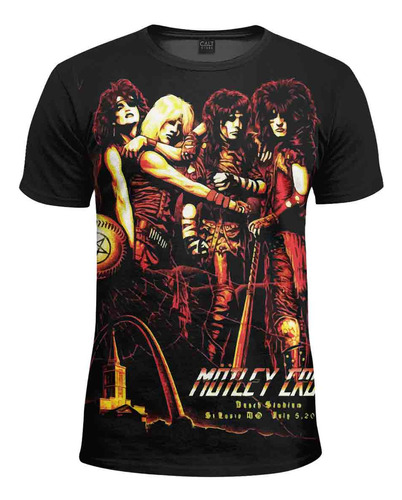 Camiseta Motley Crue Estilo Banda Metal Estampada