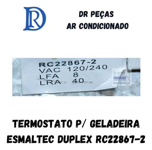 Termostato Controle De Temperatura Esmaltec Duple Rc22867-2