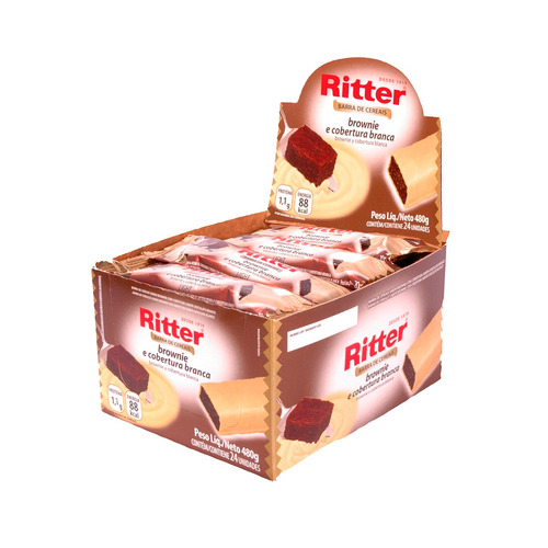 Barra De Cereal Brownie Chocolate Branco Com 24 Un - Ritter