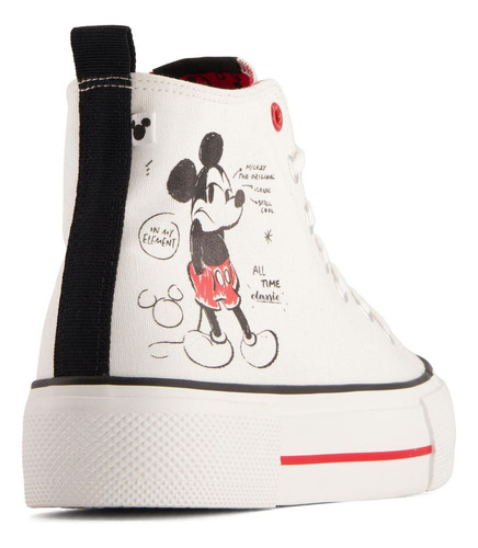 Sneaker Casual Z42149ve Lavable Blanco Mickey Agujetas
