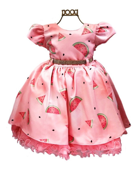 vestido infantil tema melancia