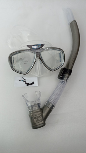 Máscara Mergulho Silicone Snorkel Valvulado Pro Quebra Onda