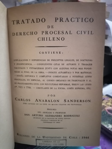 Tratado Práctico De Derecho Procesal Chileno. T. I/ Anabalón