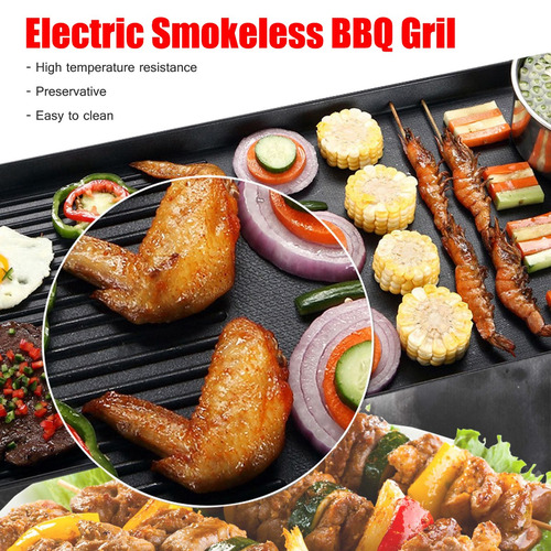 Portátil Eléctrico Bbq Parrilla Antiadherente Sin Humo Jardí