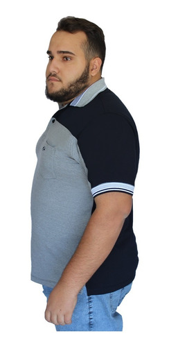 Camisa Polo Bolso Plus Size Grande Piquet G2 G3 G4 G5 G6 G7