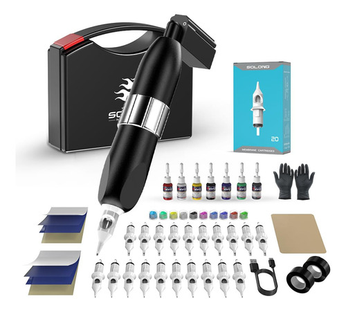 Kit Pen Maquina Rotativa Tattoo Linea Sombra Inalambrica Rca