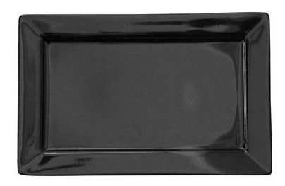 Plato Postre Rectangular Negro X6 Oxford Bazar Colucci