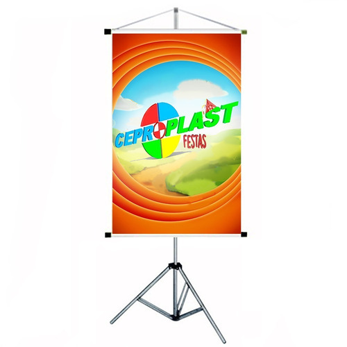 Imagem 1 de 3 de Porta Banner 1,80mt Tripé Suporte Pedestal Alumínio