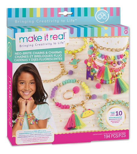 Make It Real: Neo-brite - Kit De Cadenas Y Dijes  Crea 1.