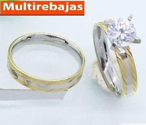 Imagen 3 de 5 de Anillo Compromiso Noviazgo Acero Quirurgico Italiano