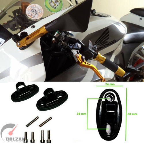 Retrovisor Pirâmide Tipo Rizoma Ninja 300 Com Adaptadores