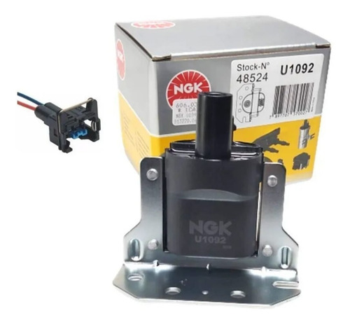 Imagem 1 de 1 de Bobina Ignicao Ngk U1092 2 Pinos Gol 1.6 1.8 Mi + Conector