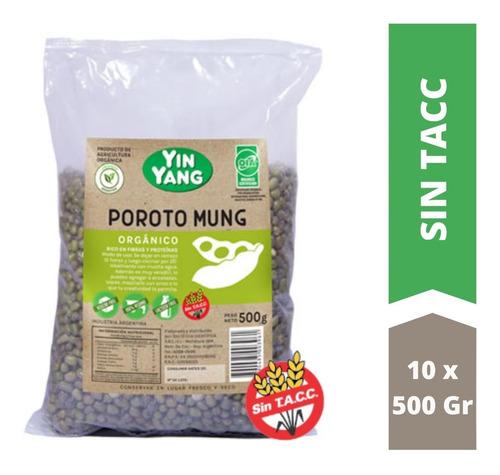 Poroto Mung Orgánico X 5 Kilos - Libre De Gluten Sin Tacc