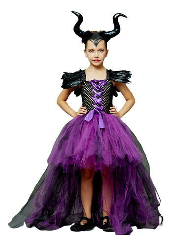 Disfraz De Halloween Para Niñas Bruja Vestido Cosplay Gótico