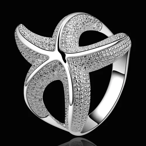 Lzd Anillo De Moda Chapado En Plata Esterlina Con Estrella .
