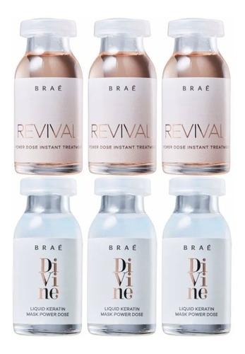 Braé Kit 6 Ampolas Power Dose Revival + Divine 