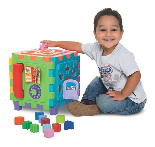 Cubo De Atividades Grande Didático Com Peças De Encaixe