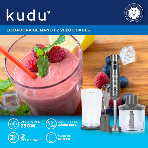 Imagen 5 de 8 de Multiprocesadora Minipimer Mixer Licuadora De Mano Kudu
