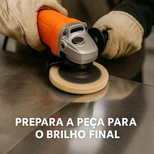 Par Disco Flap Feltro 115x22mm Polimento Espelhado Aço Inox