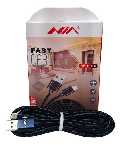 Cable Usb Tipo C A Usb Carga Y Datos 2 Mts