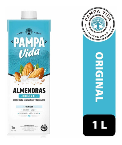 Leche Pampa Vida De Almendras Original Sin Tacc X 1 Litro