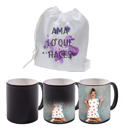 Taza Magica Importada Y Bolsita O Caja Personalizados Fotos