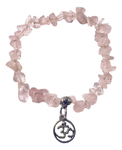 Pulsera De Protección Cuarzo Rosa Piedra Natural Fragmentada