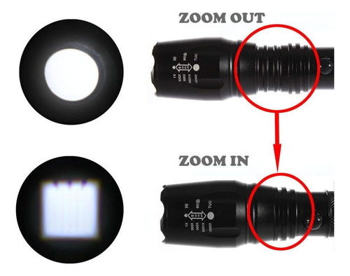 Linterna Led Cree Xml-t6 2000 Lumenes Recargable Color De La