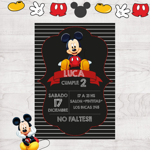 Kit Imprimible Editable Mickey Candy Deco Invitacion Pdf