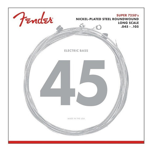 Set Cuerdas Fender 7250s Nickel Plated Para Bajo 45-105