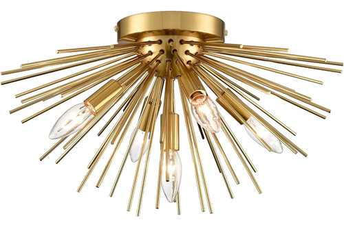 Claxy Mid-century Sputnik Flush Mount Ceiling Light 5-light 