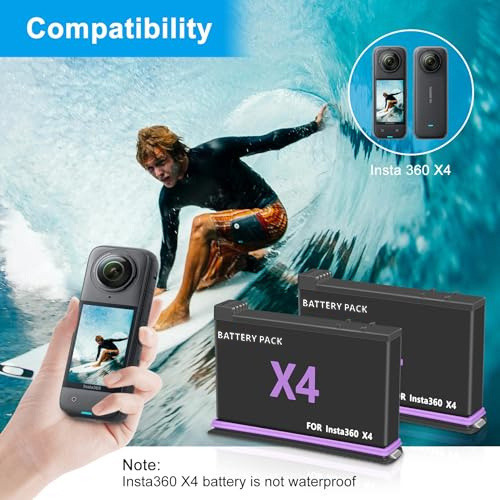 Js Batería Y Cargador De Cámara Compatible Con Insta360 X4