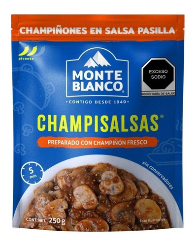 3 Champiñones Monteblanco Champisalsa En Salsa Pasilla 250g