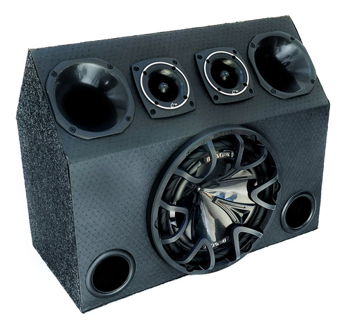 Caixa Trio Completa Sub 12 Bravox + Modulo Taramps Tl 1500