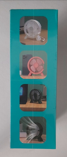Mini Ventilador De Mesa Portátil, Com Cabo Usb Branco
