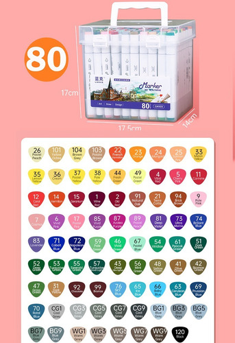 Imagen 4 de 5 de Marcador Lanker De 60 Colores