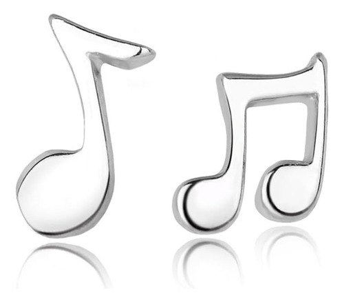 Pendientes De Notas Musicales De Plata De Ley 925-pendientes