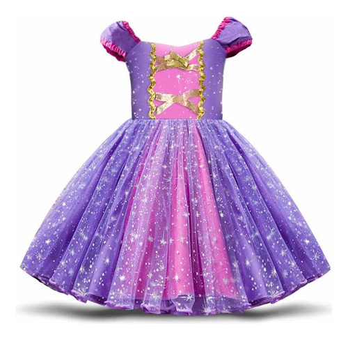 Disfraz Vestido Princesa Rapunzel Para Niña Color Violeta