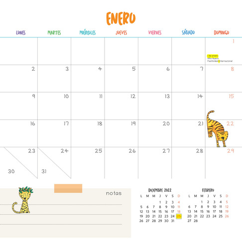 Imagen 2 de 4 de Calendario De Pared Pequeños Grandes Artistas 2023