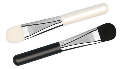 2 Pzs Mini Brochas Para Facial Spa Y Base De Maquillaje Blanco