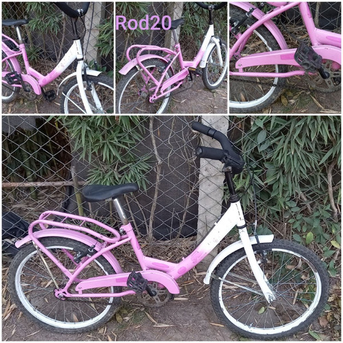 Bicicleta Nena Rosa Y Blanco Rod20