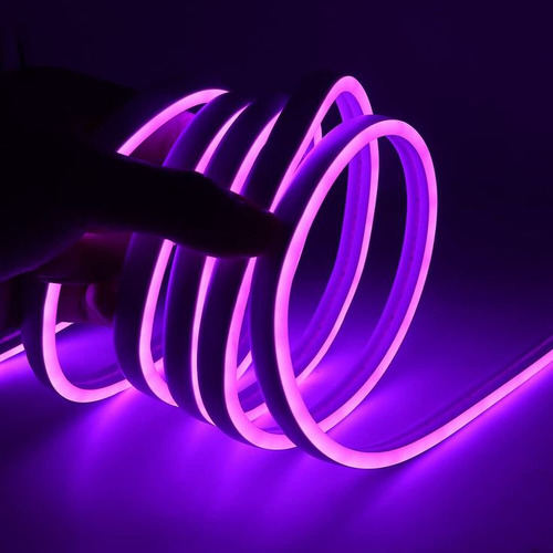 Tira Manguera Luz Led Flexible Neon Exterior 50mts Violeta Veoquiero