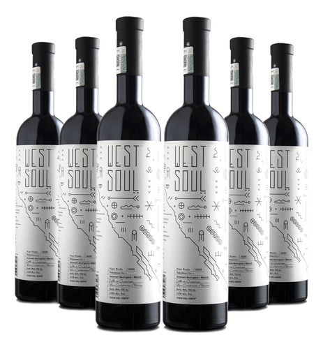 6 Botellas De Vino Tinto West Soul 750ml