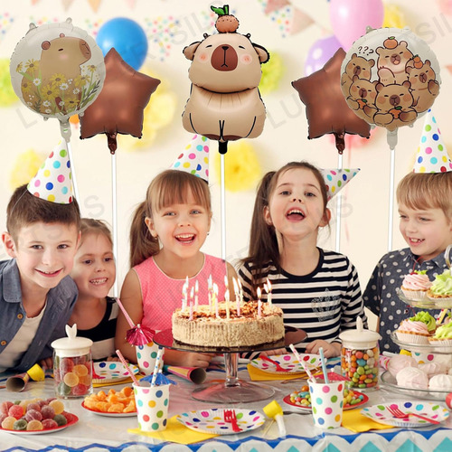 LUSIKEERTSILS Kit De Globos De Capibara Decoracion Cumpleaños Fiesta 10pcs