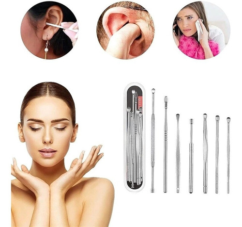 Imagen 5 de 10 de Herramientas Para Limpieza De Oídos Kit Quitar Cera Del Oído