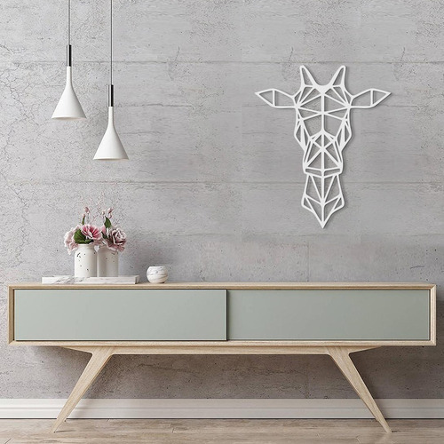 Imagen 3 de 4 de Cuadro Decorativo En Madera Calada Jirafa Mural