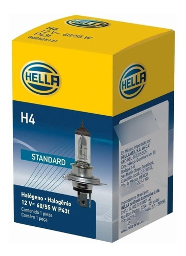 Ampolleta Hella H4 12v 60/55w P43t Halógena Alemana Autideas