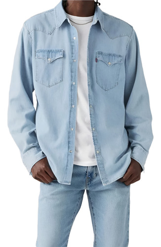 Camisa De Jean Levis Hombre Classic Western Celeste